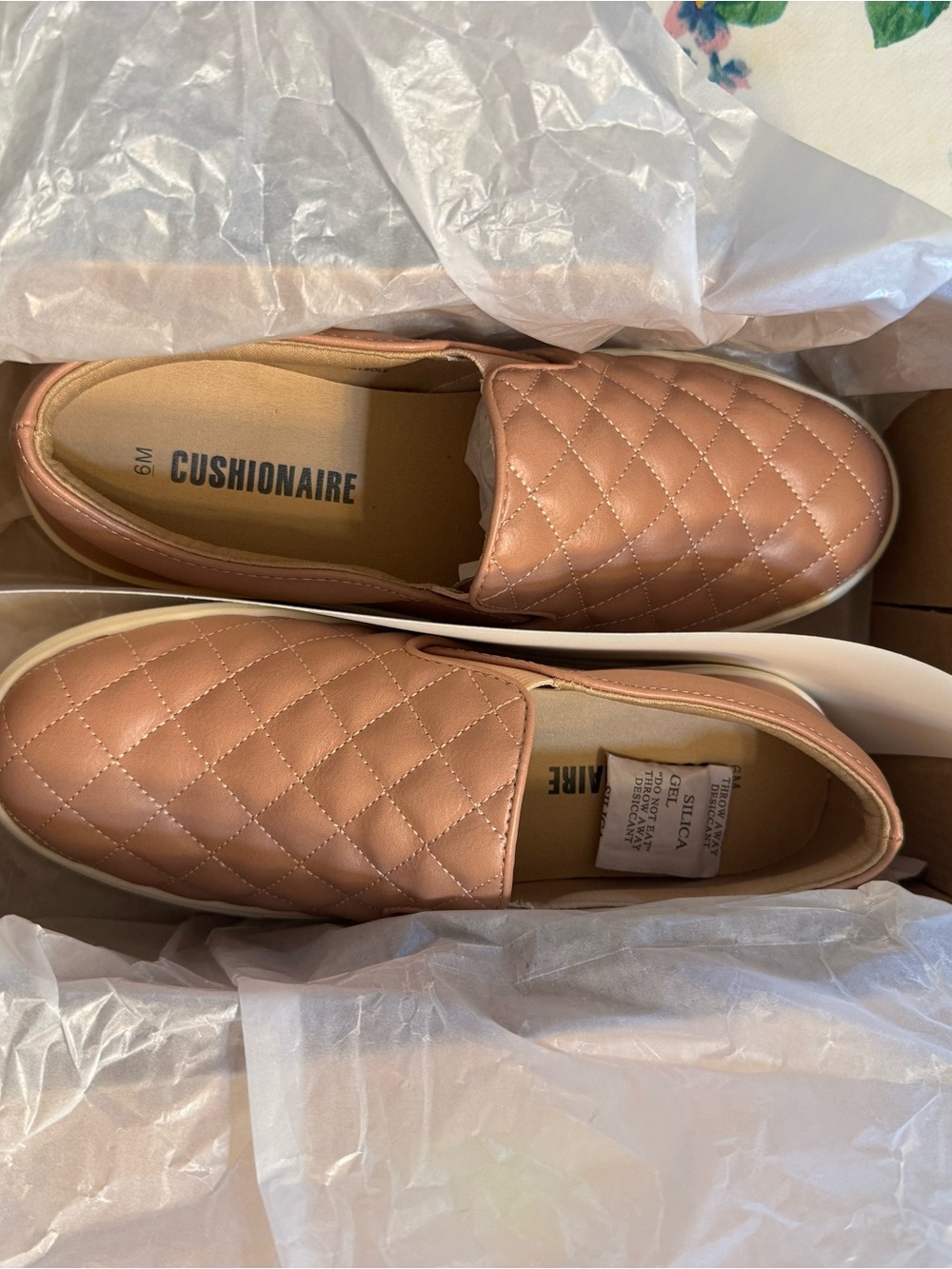 Cushionaire Quilted Slip-On Sneakers in Rose Gold